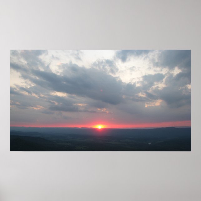 Affiche Coucher de soleil de la vallée de Shenandoah (Devant)