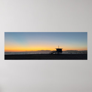Affiche Coucher de soleil de l'heure d'or - Venice Beach, 