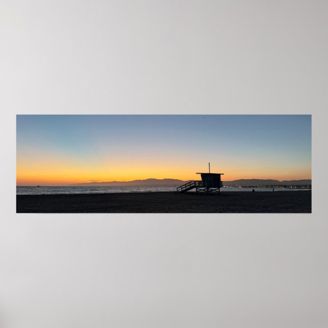 Affiche Coucher de soleil de l'heure d'or - Venice Beach,  (Devant)
