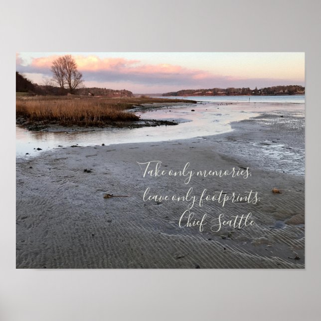 Affiche Coucher de soleil de l'océan d'hiver (Devant)