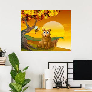 Affiche Coucher de soleil de l'ours Brown