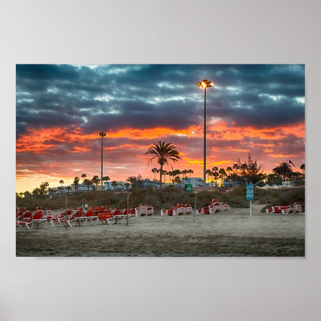 Affiche Coucher de soleil de Maspalomas (Devant)