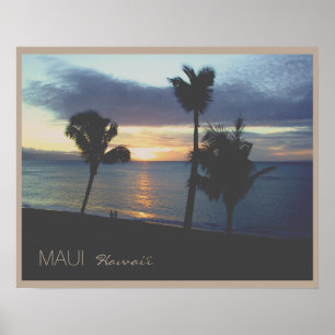 Affiche Coucher de soleil de Maui Hawaii