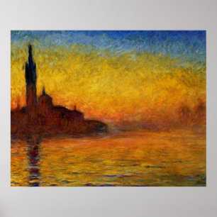 Affiche Coucher de soleil de Monet Venise Impressionnisme