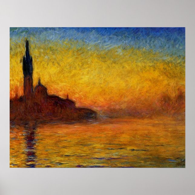 Affiche Coucher de soleil de Monet Venise Impressionnisme  (Devant)