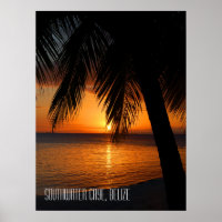 Coucher de soleil de palmier tropical à Belize