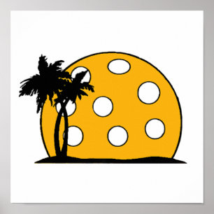 Affiche Coucher de soleil de Pickleball Beach