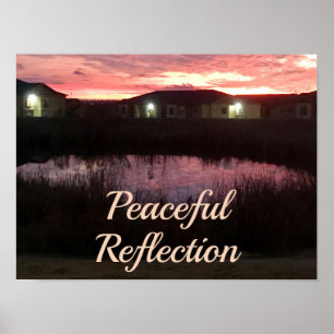 Affiche Coucher de soleil de réflexion pacifique sur l'éta