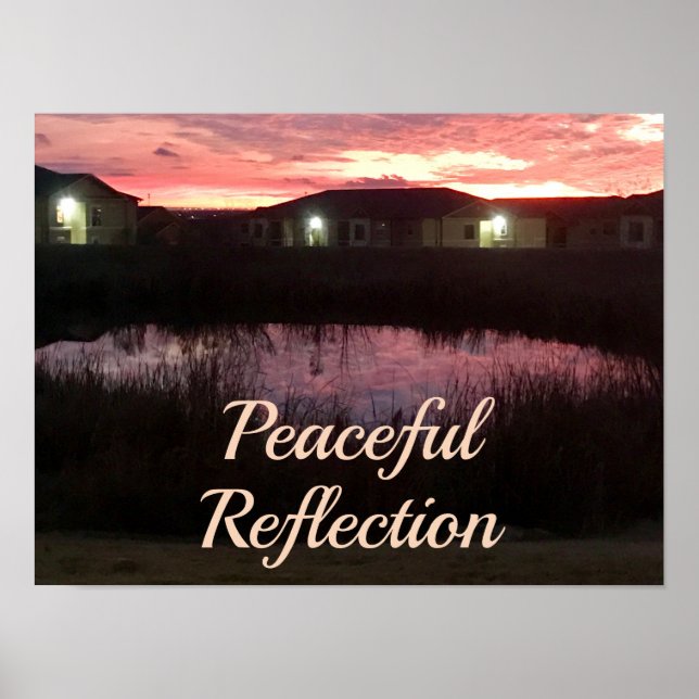 Affiche Coucher de soleil de réflexion pacifique sur l'éta (Devant)