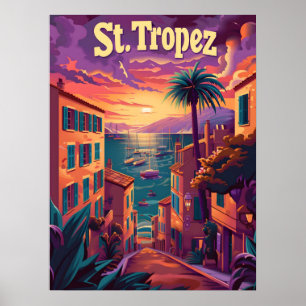 Affiche Coucher de soleil de Saint-Tropez