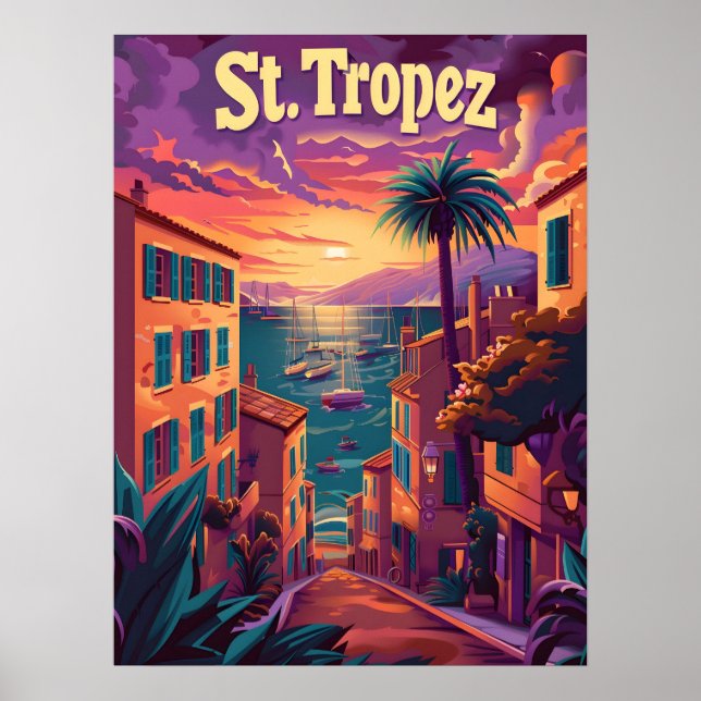 Affiche Coucher de soleil de Saint-Tropez (Devant)