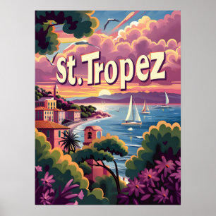 Affiche Coucher de soleil de Saint-Tropez