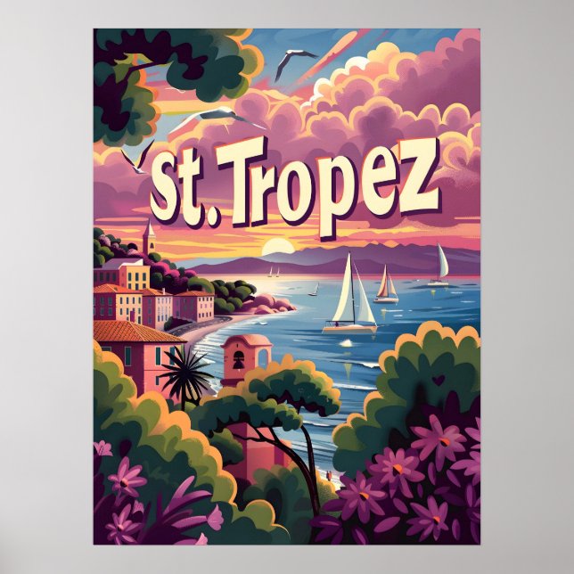 Affiche Coucher de soleil de Saint-Tropez (Devant)