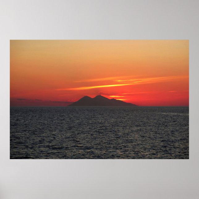 Affiche Coucher de soleil de Sangeang Api (Devant)