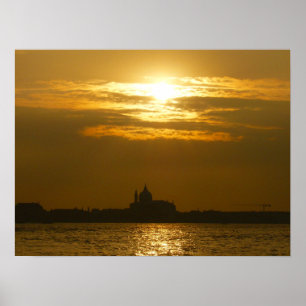 Affiche coucher de soleil de venise