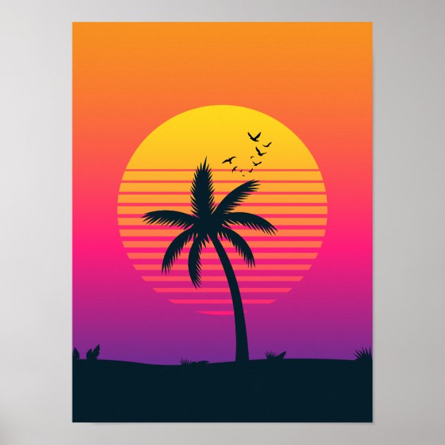 Affiche Coucher de soleil des années 80  (Devant)