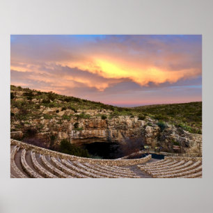 Affiche Coucher de soleil des cavernes Carlsbad