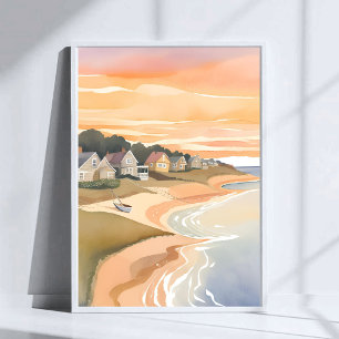 Affiche Coucher de soleil d'été Aquarelle de Martha's Vi