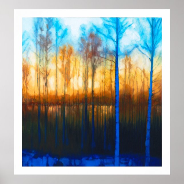 Affiche Coucher de soleil d'hiver sur le lac Siljan (Devant)