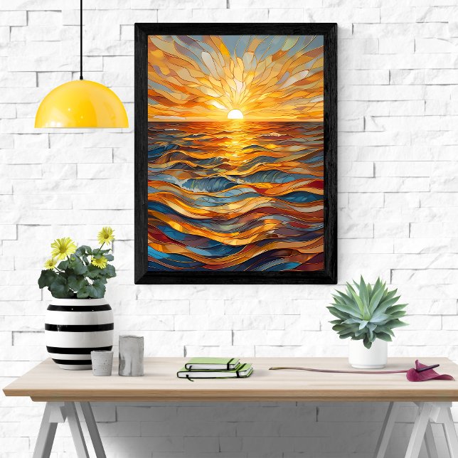 Affiche Coucher de soleil doré (Créateur téléchargé)