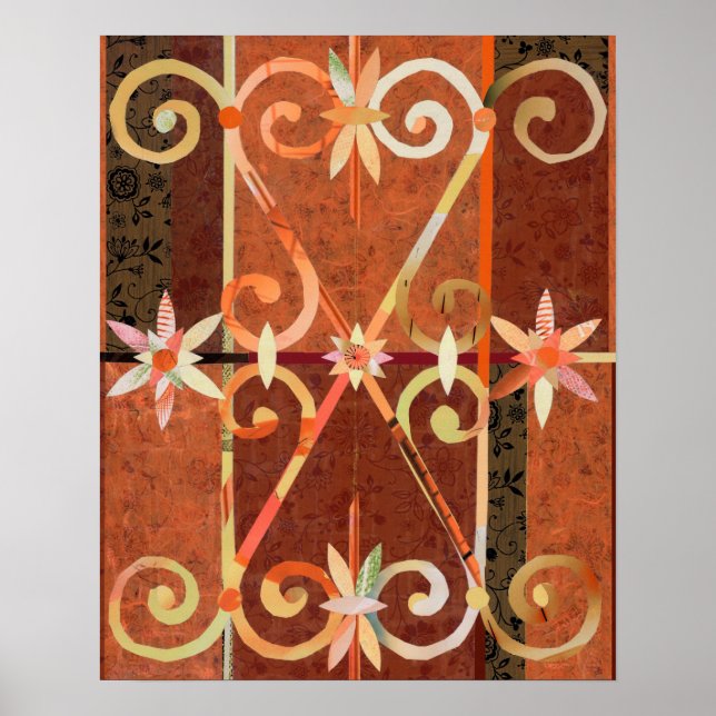 Affiche Coucher de soleil doré en CHEFCHAOUEN Papier Colla (Devant)