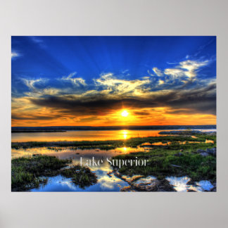 Affiche Coucher de soleil du lac Supérieur