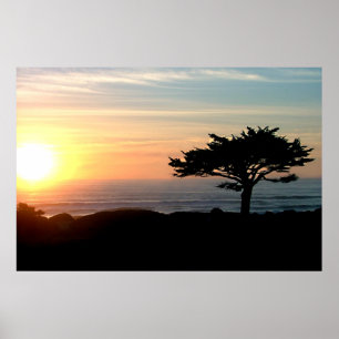 Affiche coucher de soleil du pacifique