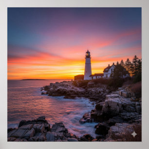 Affiche Coucher de soleil du phare