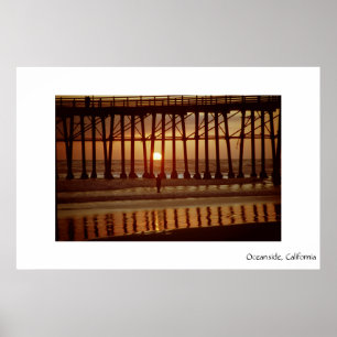 Affiche Coucher de soleil en bord de mer
