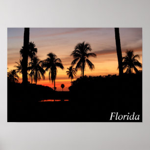 Affiche coucher de soleil en Floride