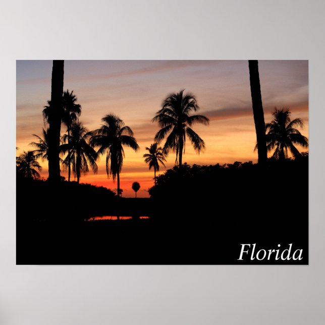 Affiche coucher de soleil en Floride (Devant)