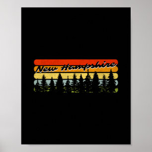 Affiche Coucher de soleil en forêt au New Hampshire Cabine