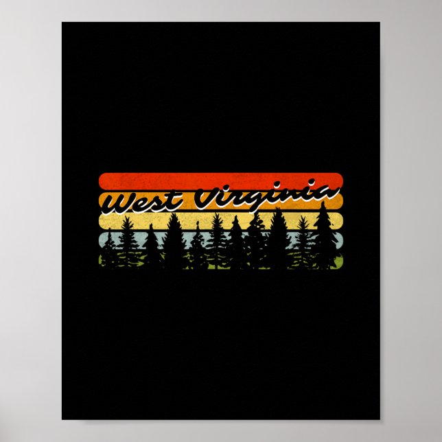 Affiche Coucher de soleil en forêt en Virginie-Occidentale (Devant)