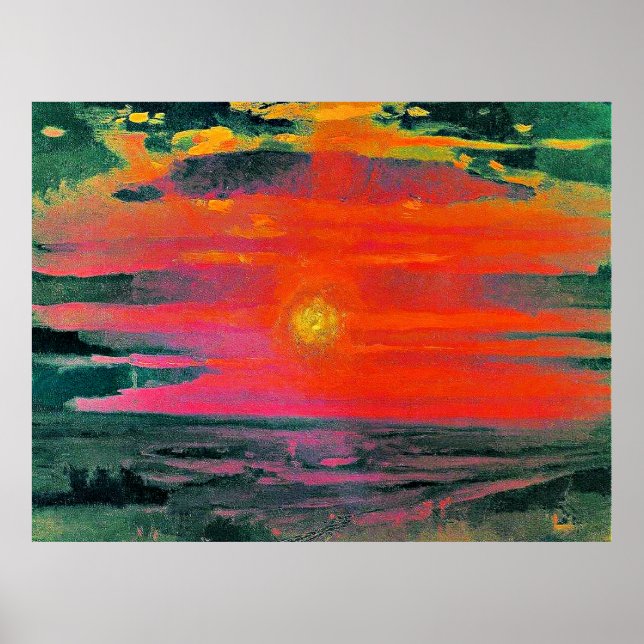 Affiche Coucher de soleil en hiver, oeuvre d'Arkhip Kuindz (Devant)