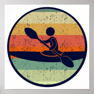 Affiche Coucher de soleil en kayak sympa