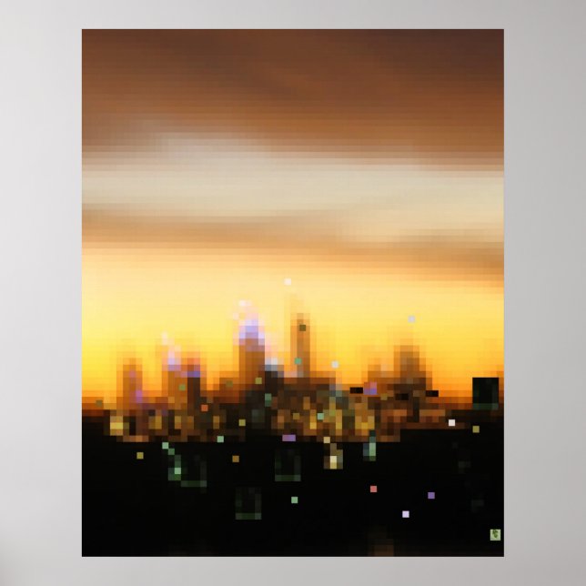 Affiche Coucher de soleil en ville (Devant)