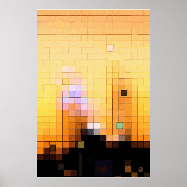 Affiche Coucher de soleil en ville (Devant)