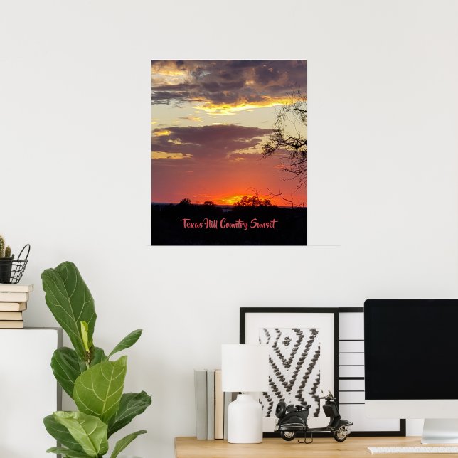 Affiche Coucher de soleil époustouflant au Texas  (Bureau à domicile)