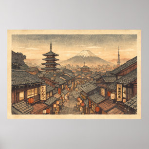 Affiche Coucher de soleil éternel dans le vieux Kyoto