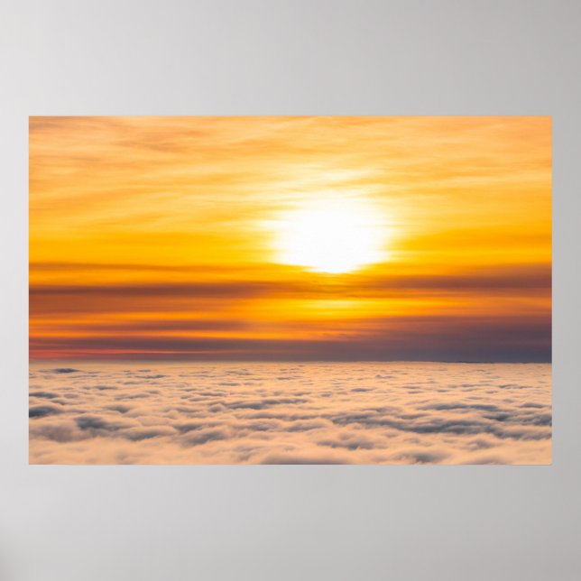 Affiche Coucher de soleil exceptionnel au-dessus des nuage (Devant)