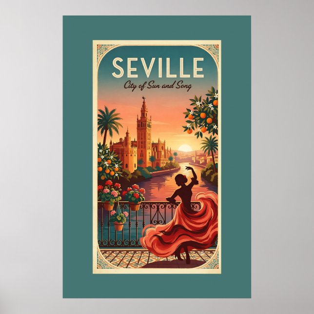 Affiche Coucher de soleil flamenco à Séville (Devant)