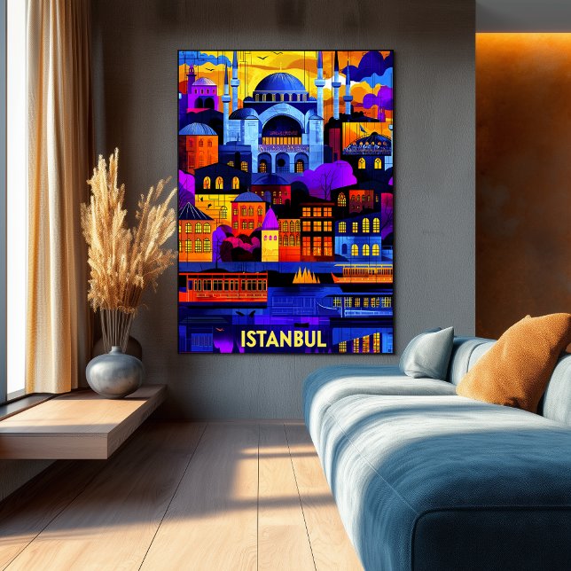 Affiche Coucher de soleil géométrique à Istanbul – Art de  (Créateur téléchargé)