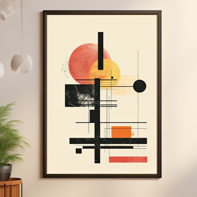 Affiche Coucher de soleil géométrique du milieu du siècle  (Créateur téléchargé)