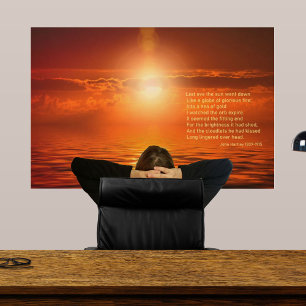 Affiche Coucher de soleil inspirant Orange Ciel Doré Mer O