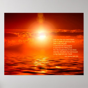 Affiche Coucher de soleil inspirant Orange Ciel Doré Mer O
