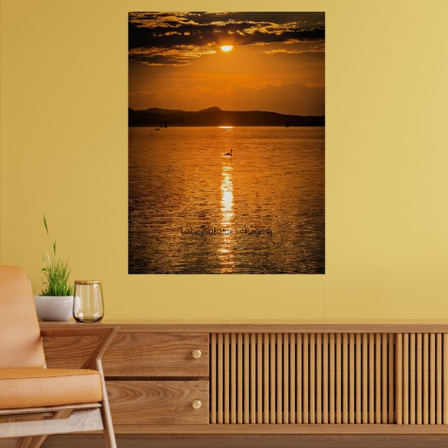 Affiche Coucher de soleil, Lac Balaton, Hongrie (Salon 2)