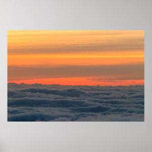 Affiche Coucher de soleil magique au-dessus des nuages