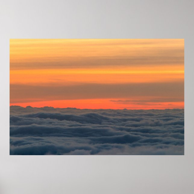 Affiche Coucher de soleil magique au-dessus des nuages (Devant)