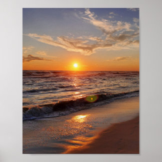 Affiche Coucher de soleil magnifique à la plage