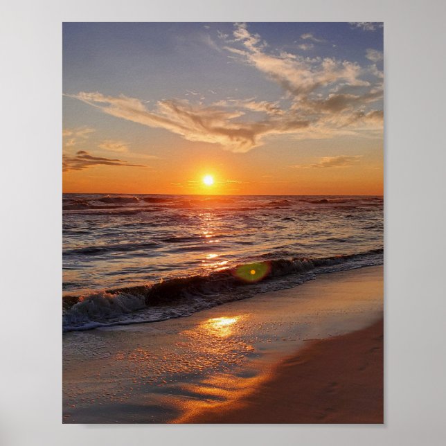 Affiche Coucher de soleil magnifique à la plage  (Devant)